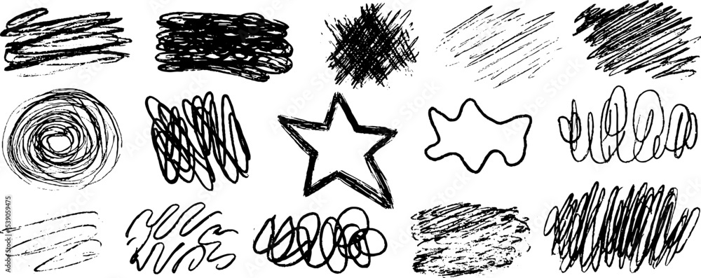 Aufkleber collection of twelve irregular shape clusters for creative design projects