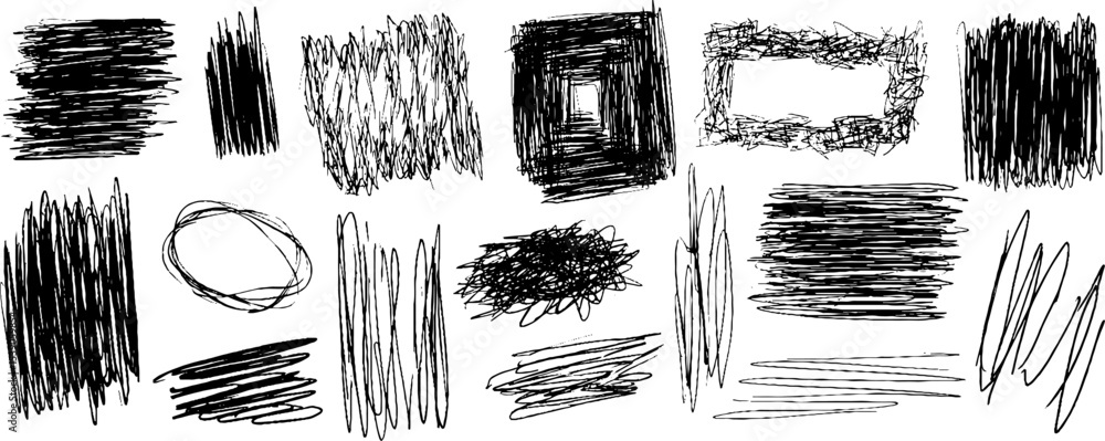 Poster abstract hand-drawn noise patterns collection for creative design projects