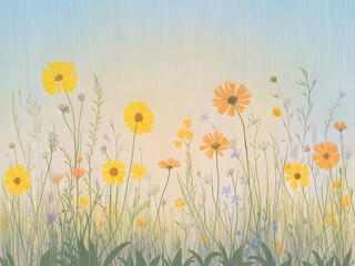 Yellow field flowers