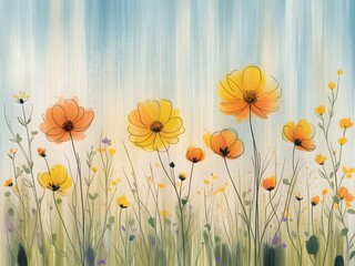 Yellow field flowers