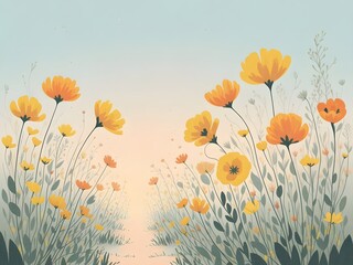 Yellow field flowers