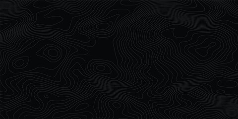 Abstract geometric vector illustration wavy black and white contour line topographic design.