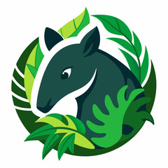 vector illustration of a green horse