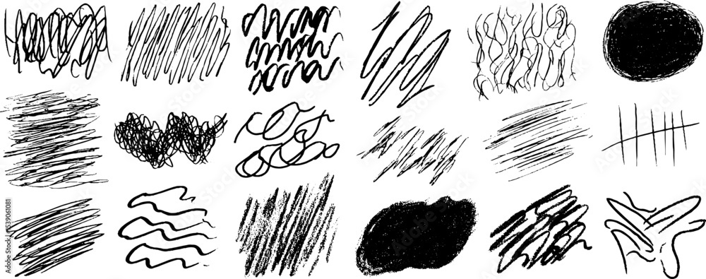 Poster abstract collection of twelve sketchy background patterns for creative design projects
