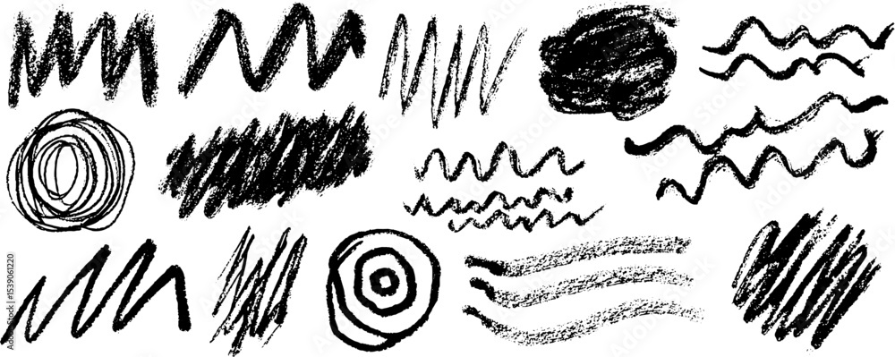 Poster abstract collection of spontaneous line drawings featuring dynamic, expressive patterns