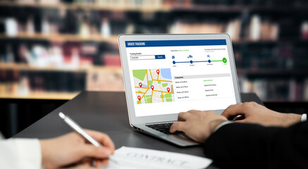 Delivery tracking system for e-commerce and brisk online business to timely goods transportation and delivery