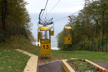Cable car in the city of Svetlogorsk, Kaliningrad region