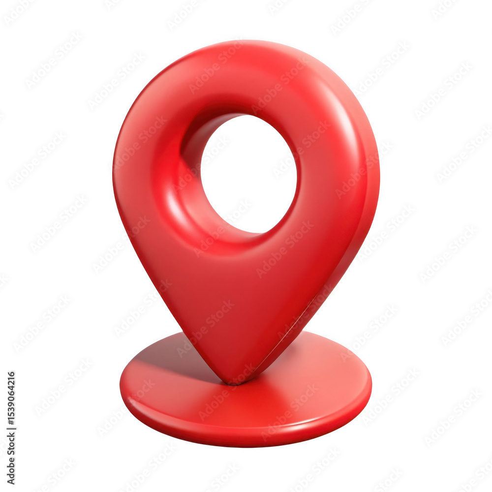 Poster 3d realistic red location pin icon isolated on transparent background