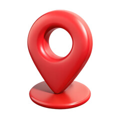 3d realistic red location pin icon isolated on transparent background