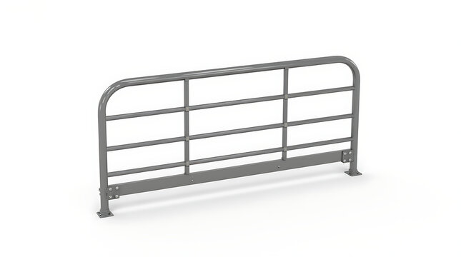 Metal bed rail with curved support structure and mounting brackets