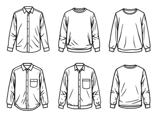 Long Sleeve Shirt Minimalist Vector