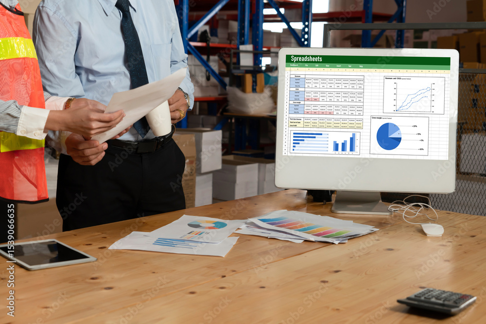 Poster spreadsheet document information financial startup concept. data and graphs in spreadsheet documents