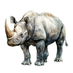 Fototapeta premium Arsinoitherium, watercolor vector, isolated on a white background.