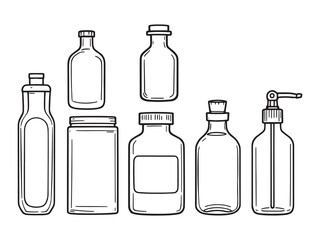 Medicine Bottle Vector Drawing