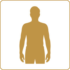Fototapeta premium Gold Silhouette Man Vector Illustration Gold Frame