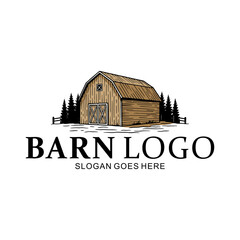 Vintage farm barn logo design