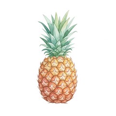 Fototapeta premium Pineapple in watercolor, isolated on white background.