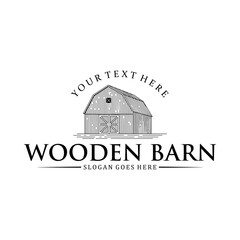 Vintage wooden barn logo design
