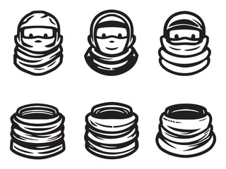 Muffler simple line art clear vision