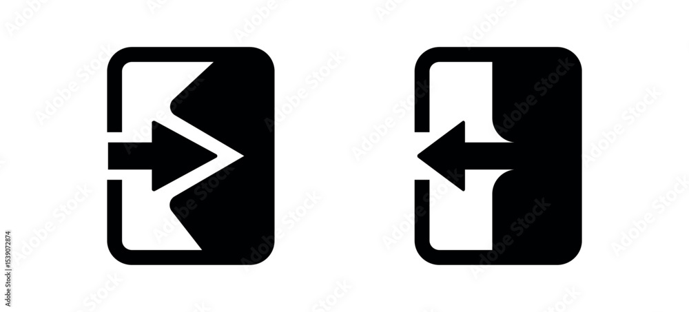 Poster login and logout icon. sign in and sign out icon. login and logout symbol for app, internet technolo