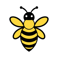 lovely simple yellow and black bee vector illustration