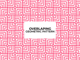 overlapping geometric pattern vector in red color