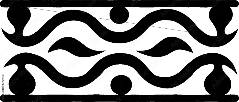 Poster abstract bridge structure with curves and support beams in fog