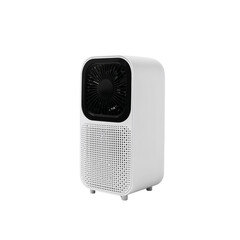 Fototapeta premium Modern white portable air cooler with black fan grille 