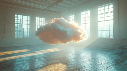 looking through window with sky and clouds inside