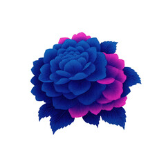 Vibrant blue and purple flower with intricate petal details creates striking visual effect. gradient colors blend seamlessly, enhancing flower beauty and elegance