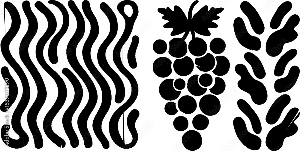 Aufkleber classical corinthian design elements with grapes and decorative patterns for artistic projects