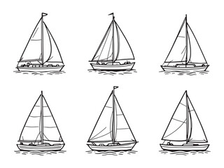 sailboat minimal line art design