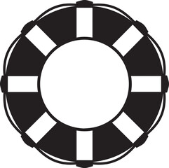Nautical Life Ring Silhouette in Black | Marine Safety Icon Illustration Vector Format