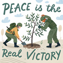 Say No to War,  Peace for Humanity,  vector illustration background white 
