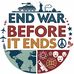 Say No to War,  Peace for Humanity,  vector illustration background white 
