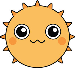 Obraz premium pufferfish head icon clipart vector on transparent background 