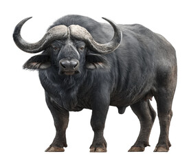 Obraz premium Majestic african buffalo savanna landscape wildlife natural habitat animal behavior cut out png