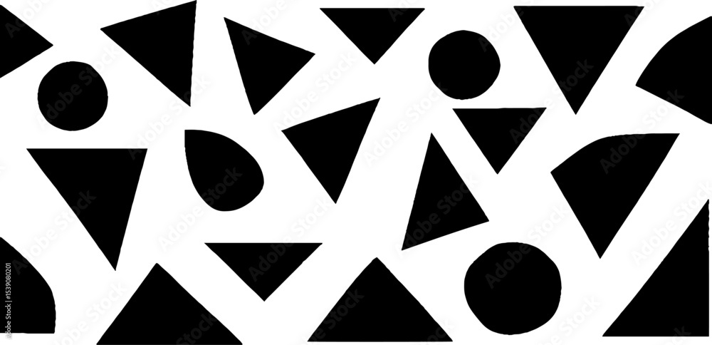 Poster Abstract geometric pattern with infinite loop and scattered triangles