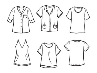 Sleep shirt simple line art vector illustration