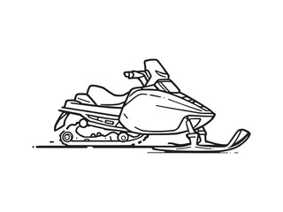 Snowmobile vector outline clean line artwork
