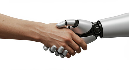 shaking hands with a robot