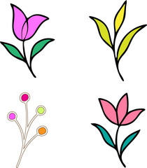 Minimalist Botanical Line Art – abstract floral elements, thin black lines.