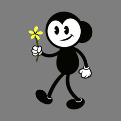 A vintage retro mascot vector art illustration