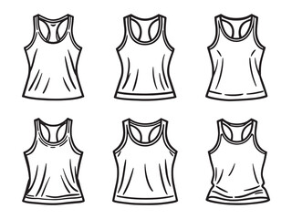 Sports tank top minimal fashion line sketch