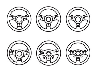 Minimal steering wheel outline vector sketch