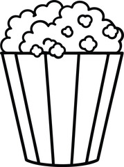 Popcorn bucket outline icon for cinema or movie night snacks