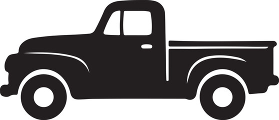 pickup truck silhouette logo design vector illustration.