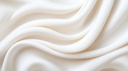 Fototapeta premium Cream Silk Drape Abstract Texture, Soft Waves, Luxurious Fabric, Elegant Composition Keywords Fabric texture, silk