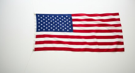 Fototapeta premium American flag waving against a neutral background 