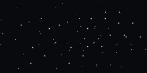 an abstract design with scattered white dots on a black background, reminiscent of a starry sky or snowfall. The dots are unevenly distributed, creating the effect of depth and space.